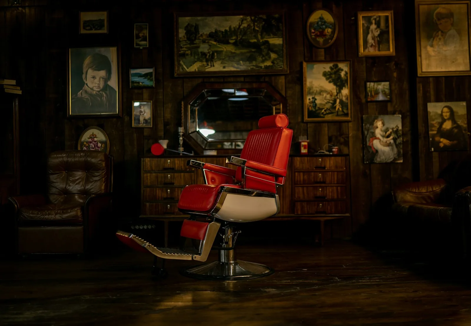 Interior de la barbería